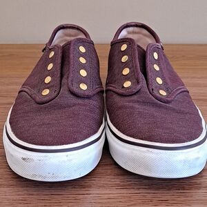 Vans Off the Wall Slip-On Shoes Maroon Womens Sz 9
